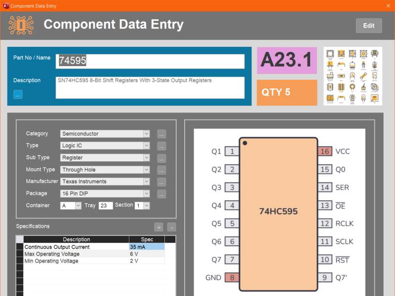 Microsoft Access Components Database