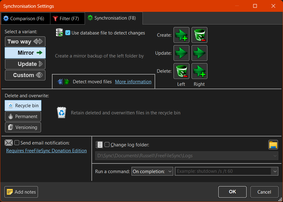 FreeFileSync Options