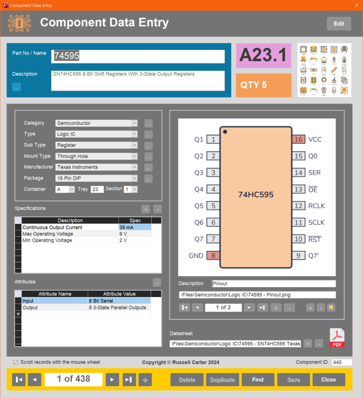 Microsoft Access Components Database