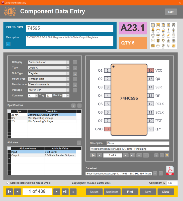 Microsoft Access Components Database