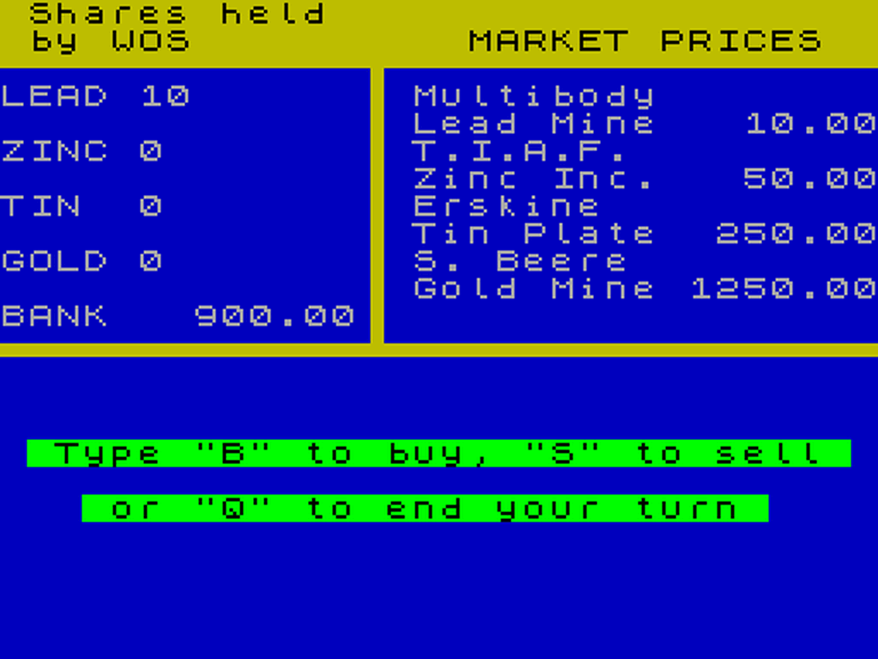 ZX Spectrum Stock Market