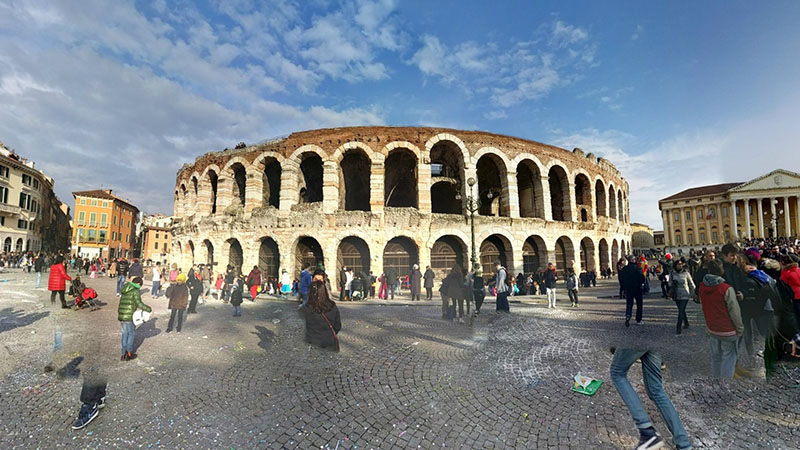 Artistic View of Verona Arena and Carnival